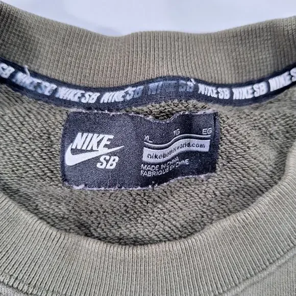 Nike SB Men's XL Everett Sweatshirt Olive Green Long Sleeve Crew Neck Sweater - Picture 7 of 15
